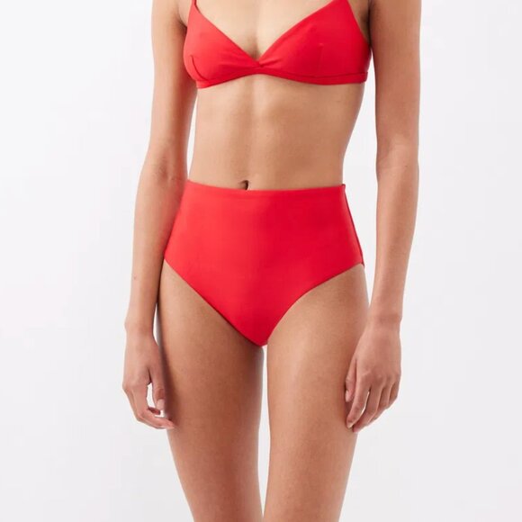 207. MATTEAU High waisted Bikini Brief Bottom Red Rosso $145 NWOT EU 36 - Picture 1 of 3